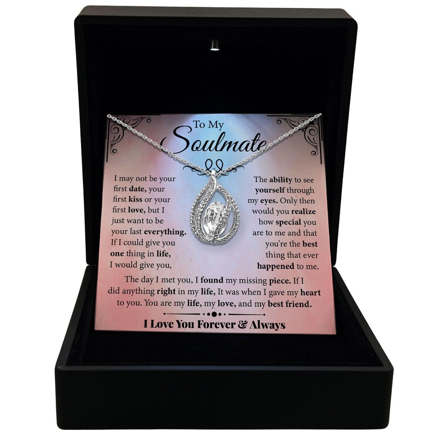 AllGifting, Women's Necklace, Orbital Birdcage, Soulmate Gift Sterling Silver Birdcage Pendant Jewelry, Card11