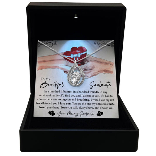 AllGifting, Women's Necklace, Orbital Birdcage, Soulmate Gift Sterling Silver Birdcage Pendant Jewelry, Card8