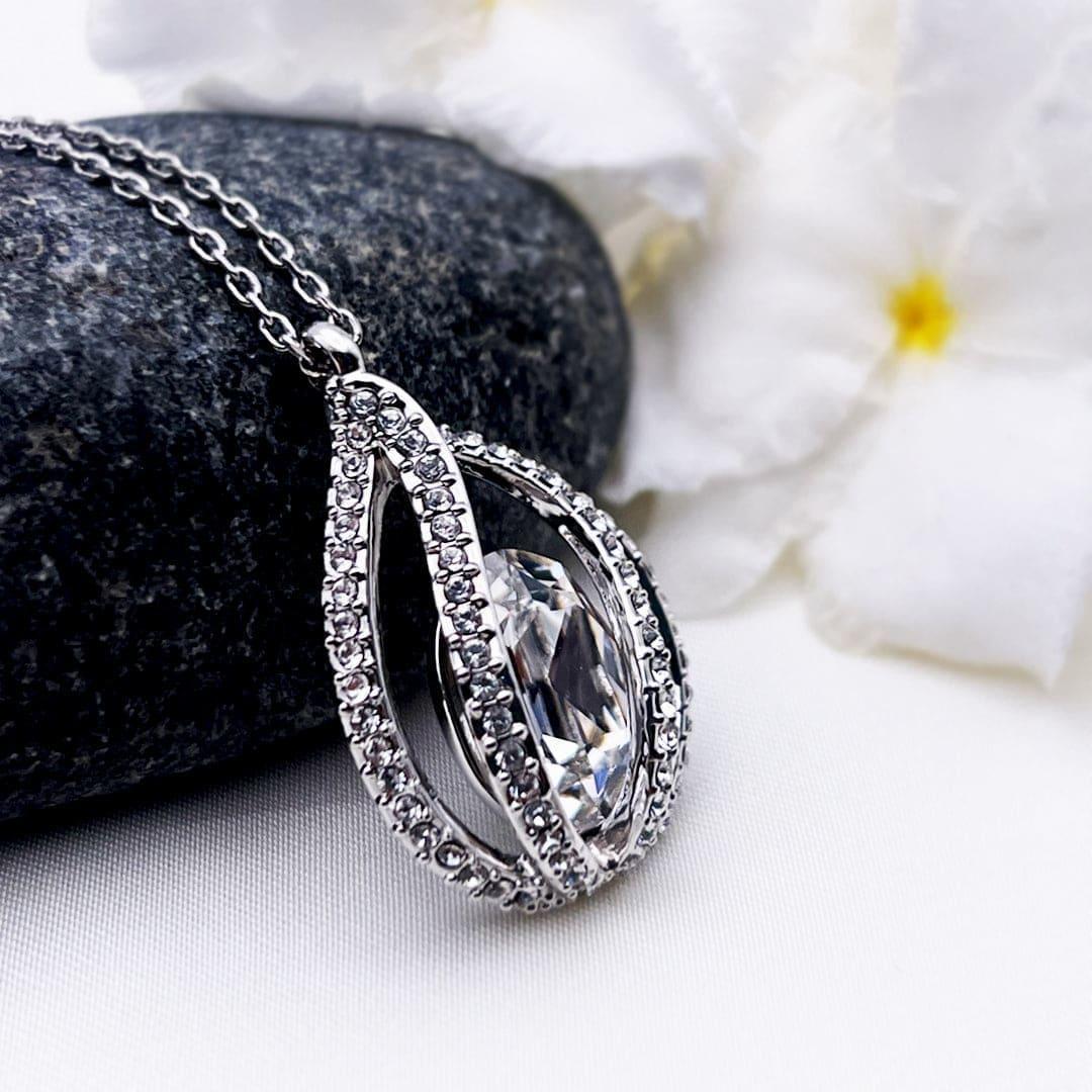 AllGifting, Women's Necklace, Orbital Birdcage, Wife Gift Sterling Silver Birdcage Pendant Jewelry, Card17
