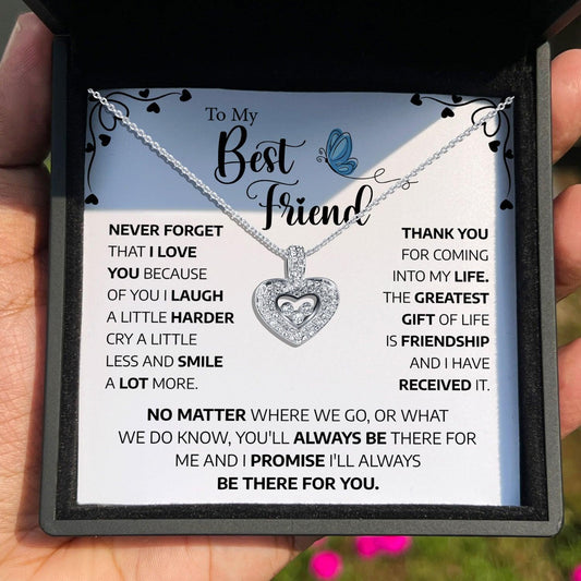 AllGifting, Floating Heart Necklace, Best Friend Gift Pendant Jewelry, Card2
