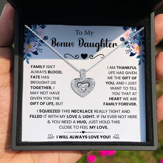 AllGifting, Floating Heart Necklace, Bonus Daughter Gift Pendant Jewelry, Card5