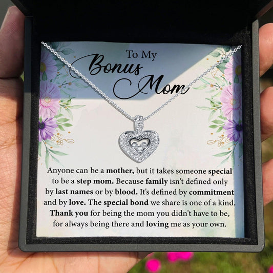AllGifting, Floating Heart Necklace, Bonus Mom Gift Pendant Jewelry, Card7