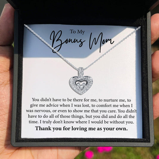 AllGifting, Floating Heart Necklace, Bonus Mom Gift Pendant Jewelry, Card8
