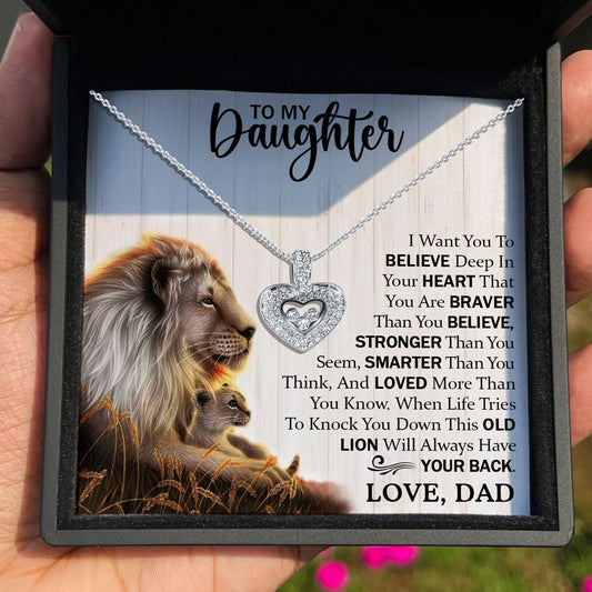 AllGifting, Floating Heart Necklace, Daughter Gift Pendant Jewelry, Card12