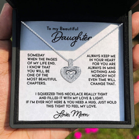 AllGifting, Floating Heart Necklace, Daughter Gift Pendant Jewelry, Card14