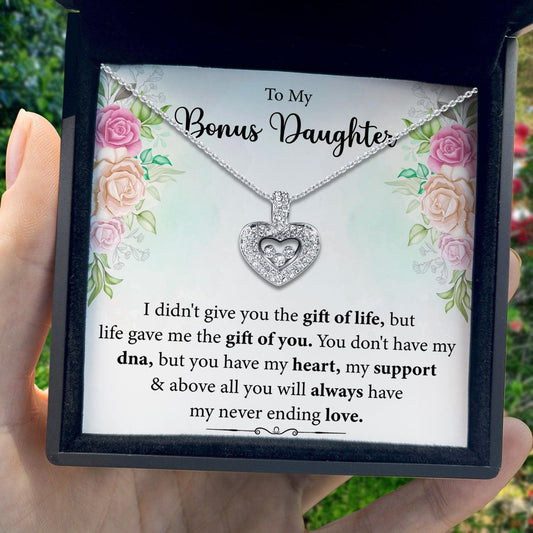 AllGifting, Floating Heart Necklace, Bonus Daughter Gift Sterling Silver Heart Pendant Jewelry, Card3