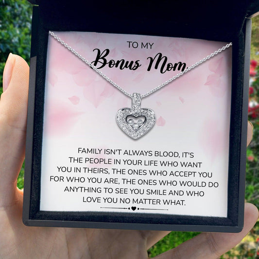 AllGifting, Floating Heart Necklace, Bonus Mom Gift Sterling Silver Heart Pendant Jewelry