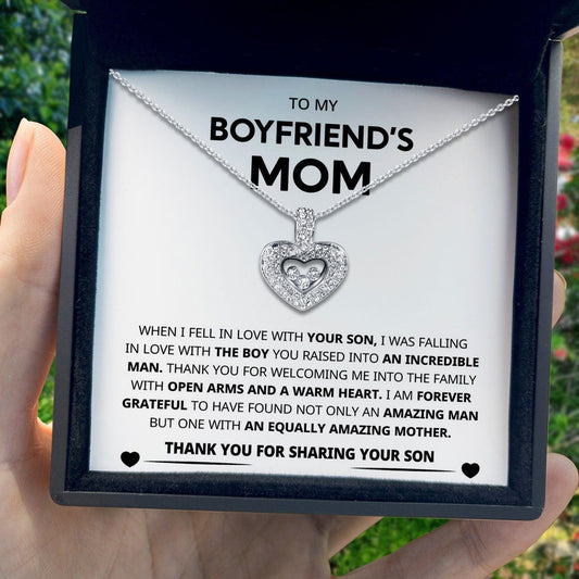 AllGifting, Floating Heart Necklace, Boyfriend's Mom Gift Sterling Silver Heart Pendant Jewelry, Card1