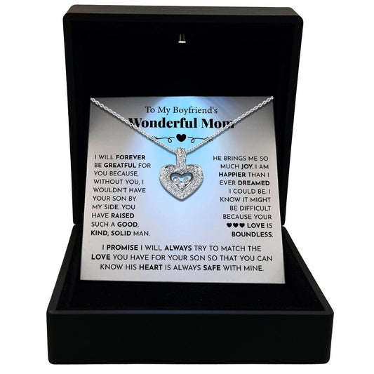 Women's Necklace, Floating Heart, Boyfriend's Mom Gift Sterling Silver Heart Pendant Jewelry, Card5