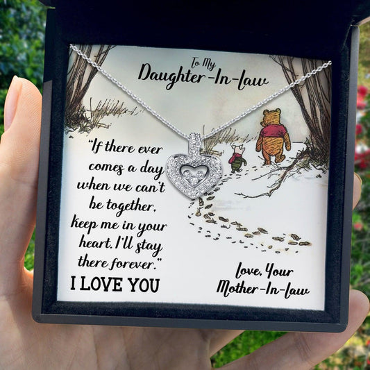 AllGifting, Floating Heart Necklace, Daughter-in-Law Gift Sterling Silver Heart Pendant Jewelry