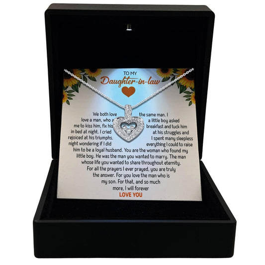 Women's Necklace, Floating Heart, Daughter-in-Law Gift Sterling Silver Heart Pendant Jewelry, Card4