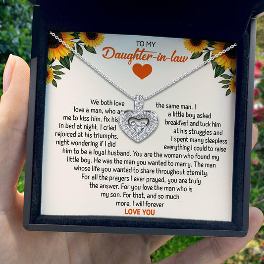 AllGifting, Floating Heart Necklace, Daughter-in-Law Gift Sterling Silver Heart Pendant Jewelry, Card4