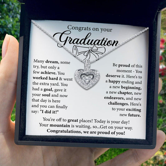 AllGifting, Floating Heart Necklace, Graduation Gift Sterling Silver Heart Pendant Jewelry, Card2