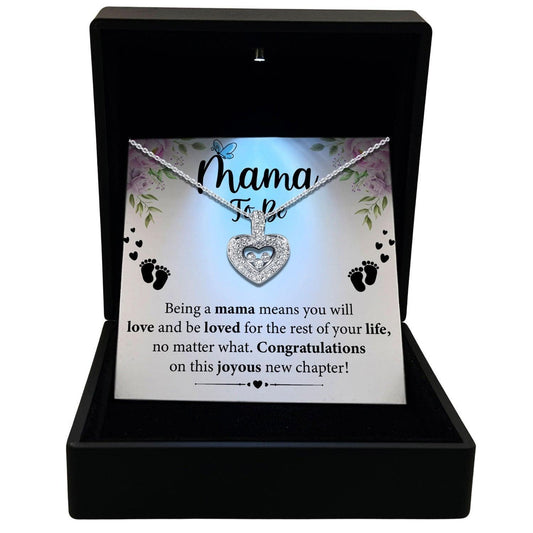 Women's Necklace, Floating Heart, Mama To Be Gift Sterling Silver Heart Pendant Jewelry