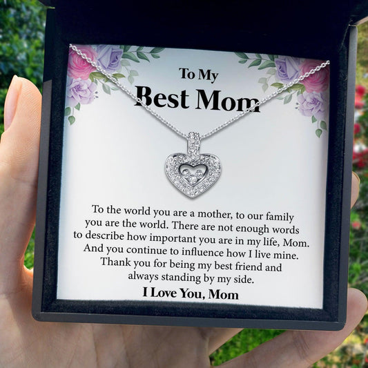 AllGifting, Floating Heart Necklace, Mom Gift Sterling Silver Heart Pendant Jewelry, Card3