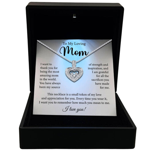 Women's Necklace, Floating Heart, Mom Gift Sterling Silver Heart Pendant Jewelry, Card5