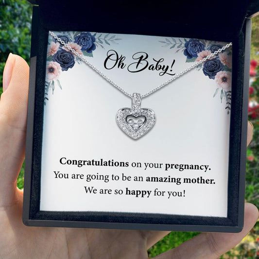 AllGifting, Floating Heart Necklace, Heart Sterling Silver Heart Pendant Jewelry, Card2