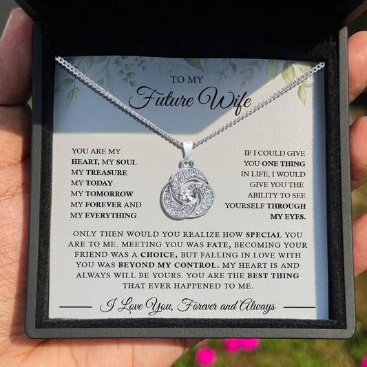 AllGifting, Love Knot Necklace For Women, Future Wife Gift Pendant Jewelry, Card2