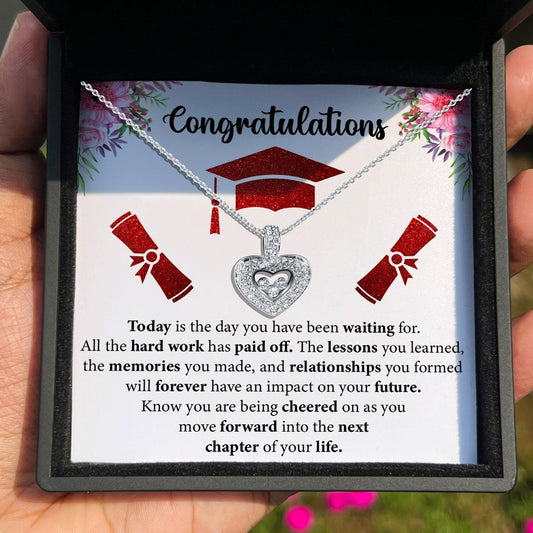 AllGifting, Floating Heart Necklace, Graduation Gift Pendant Jewelry, Card2