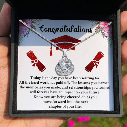 AllGifting, Love Knot Necklace For Women, Graduation Gift Pendant Jewelry, Card5