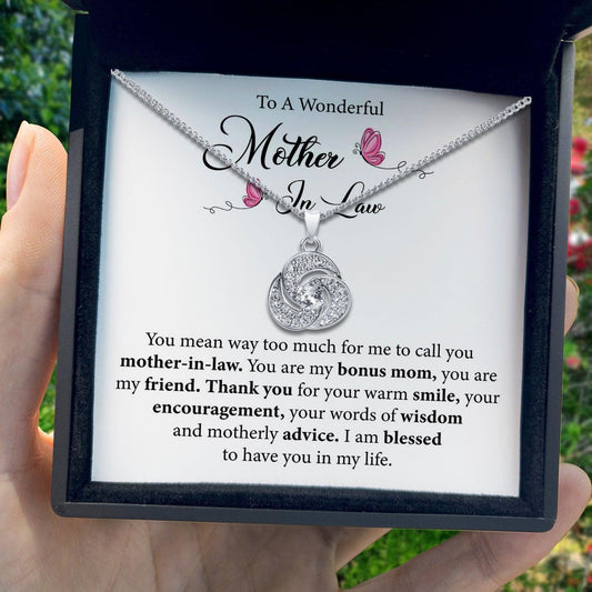 AllGifting, Love Knot Necklace For Women, Love Knot Gold Plated Love Knot Jewelry, Card5