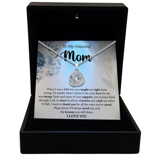 Women's Necklace, Love Knot, Mom Gift Gold Plated Love Knot Jewelry