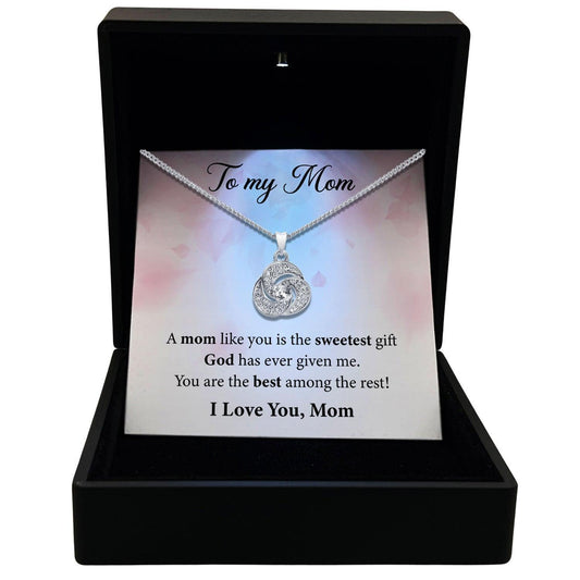 Women's Necklace, Love Knot, Mom Gift Gold Plated Love Knot Jewelry, Card8