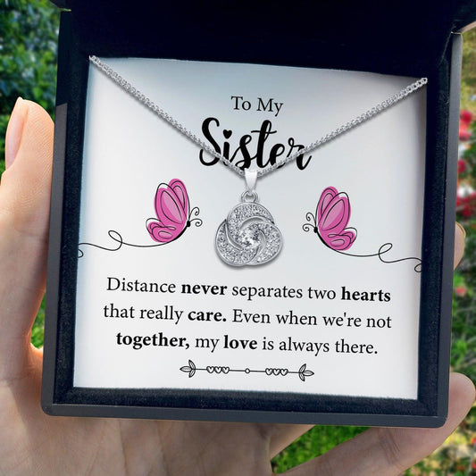 AllGifting, Love Knot Necklace For Women, Sister Gift Gold Plated Love Knot Jewelry, Card5