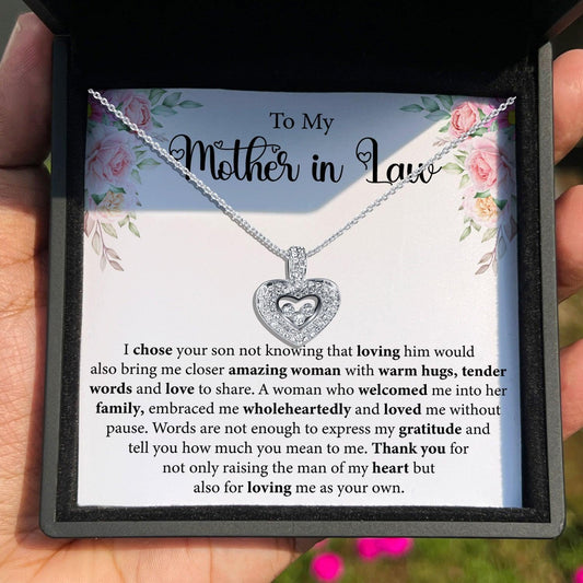 AllGifting, Floating Heart Necklace, Mother-in-Law Gift Pendant Jewelry, Card2
