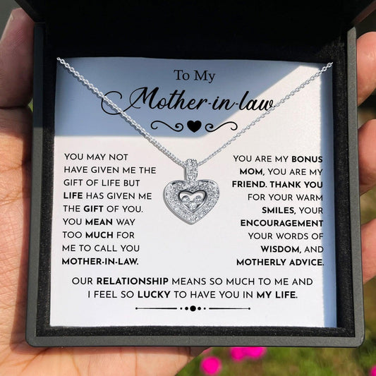 AllGifting, Floating Heart Necklace, Mother-in-Law Gift Pendant Jewelry, Card3