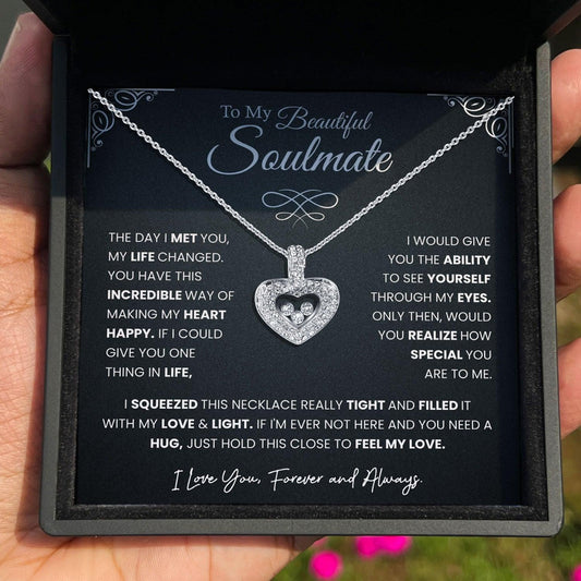 AllGifting, Floating Heart Necklace, Soulmate Gift Pendant Jewelry, Card1