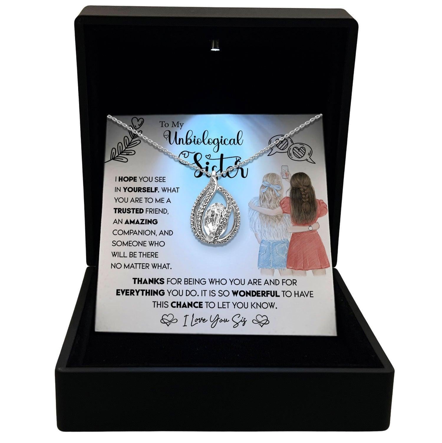 Women's Necklace Unbiological Sister Gift Pendant Jewelry, Card3