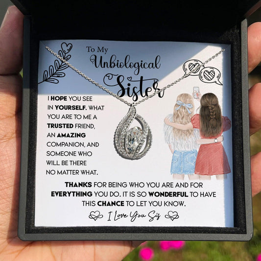 AllGifting, Birdcage Necklace For Women,  Unbiological Sister Gift Pendant Jewelry, Card3