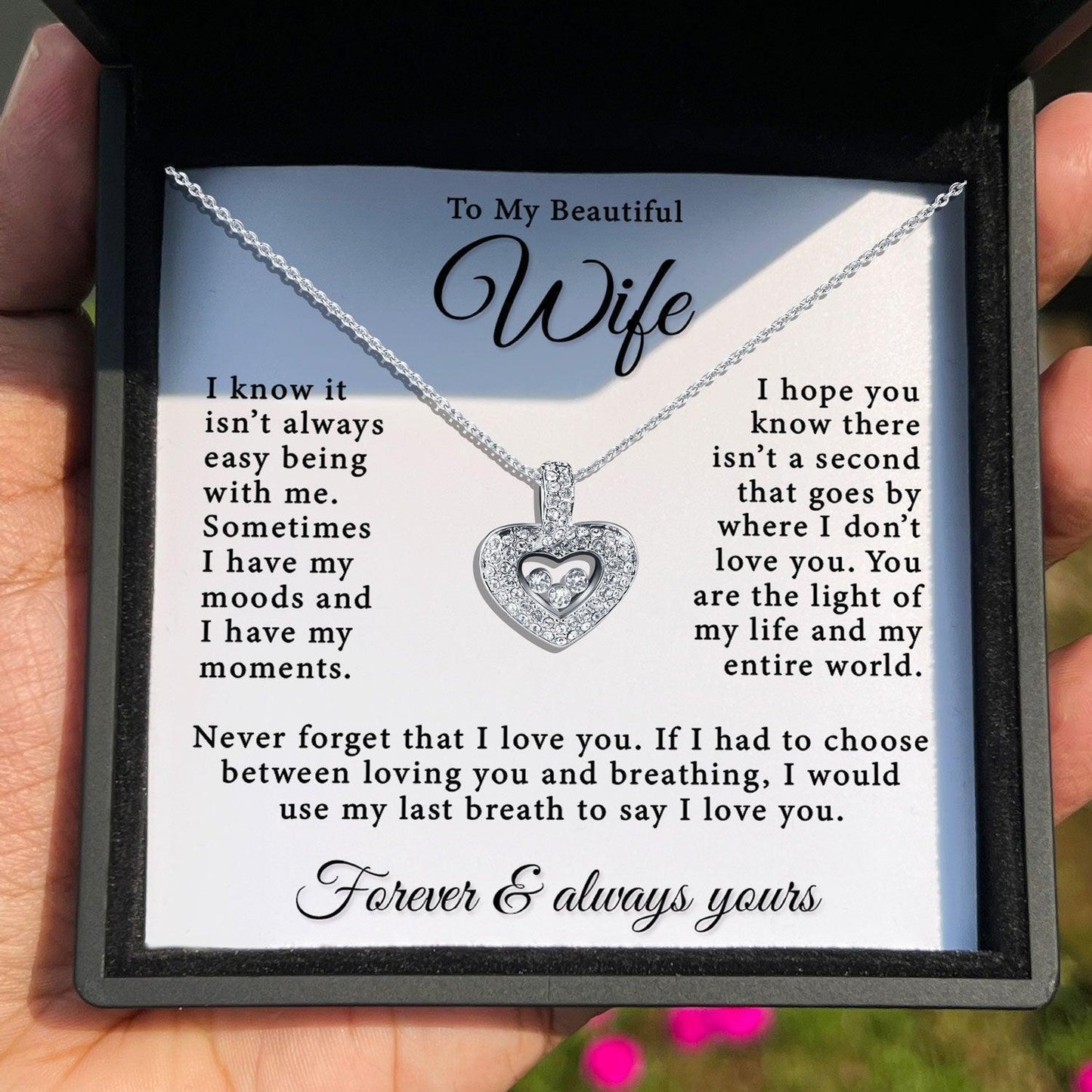 AllGifting, Floating Heart Necklace, Wife Gift Pendant Jewelry, Card3